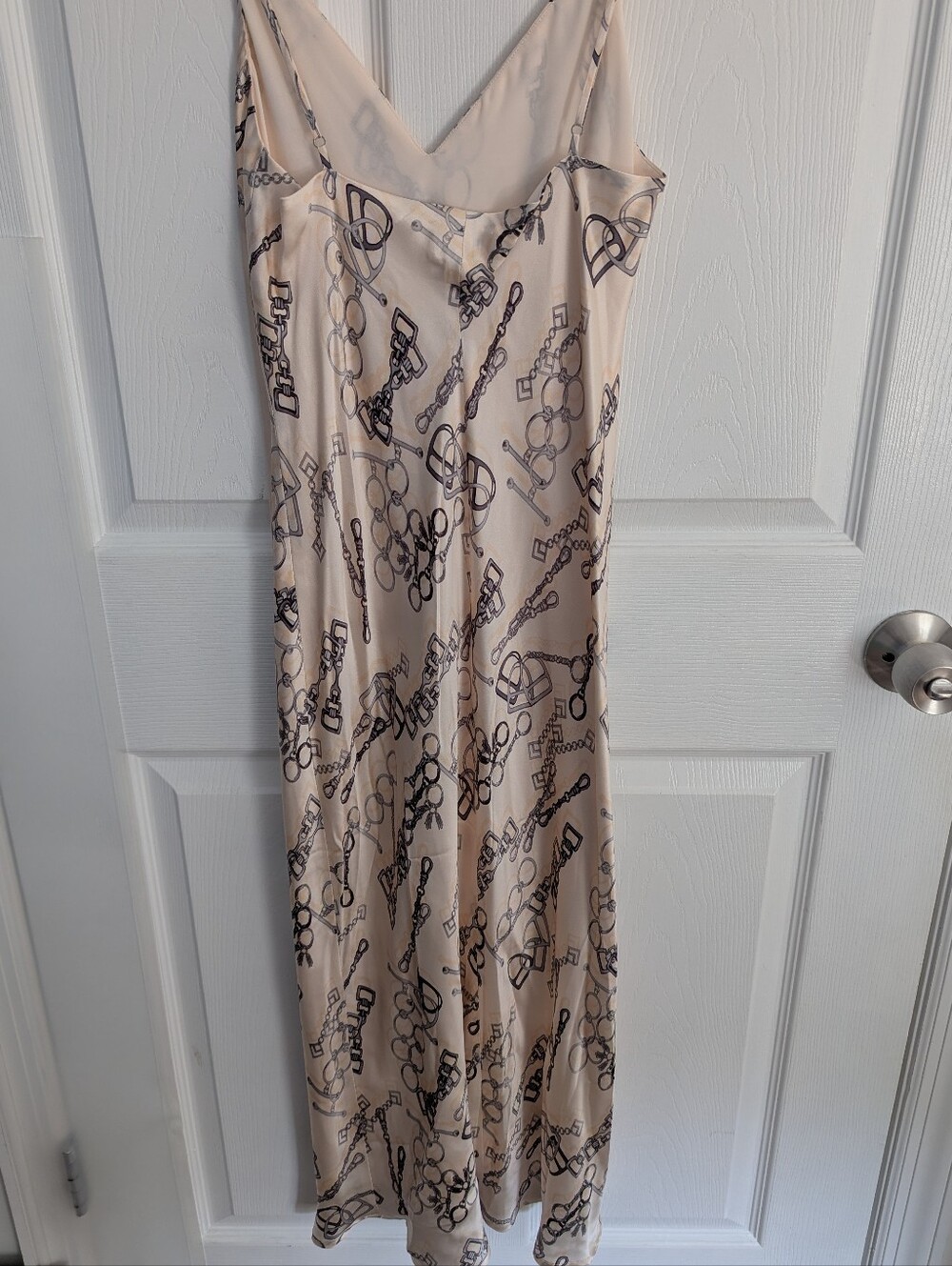 NWT L'AGENCE Pearl Multi Horse Bit Chain Print Jodie Dress | Slip Dress | Size 4 - Picture 3 of 10